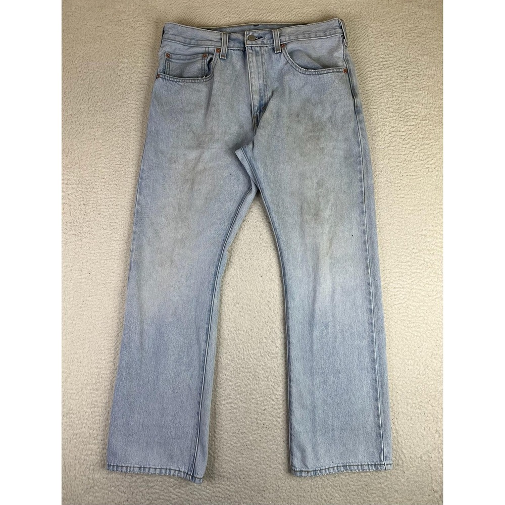 Levis 517 Jeans Mens 34x30 Blue Denim Light Wash Slim Bootcut Cotton Pants